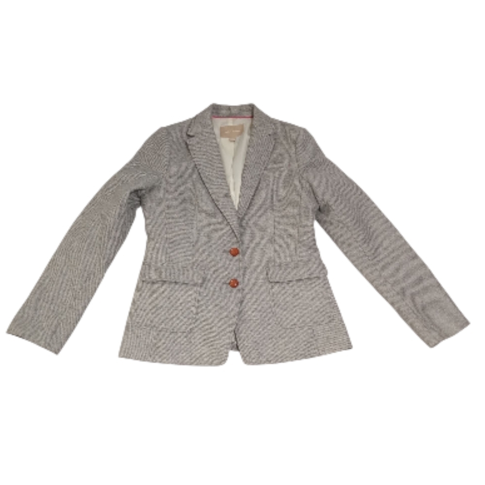 Banana Republic 2-Button Blazer Jacket Gray Patch Elbow Classic Fit Sz 8 - Picture 5 of 9